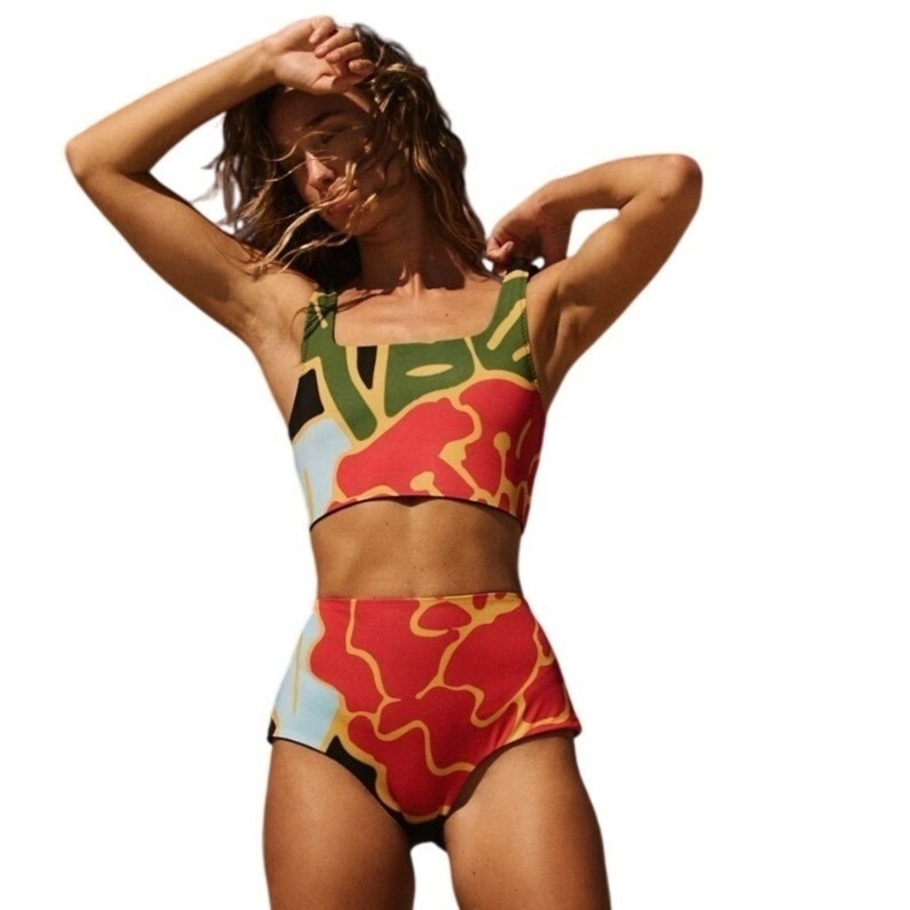 NWT Free People Coladepez Bisayas High-Waisted Surf Swim‎ Bottoms Swim Suit XS